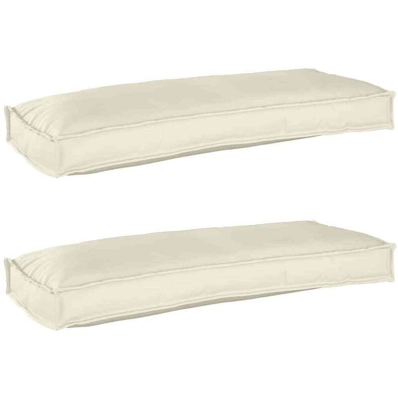 foto del prodotto vidaxl cuscini per pallet per panca 2 pz crema 100x40x8 cm tessuto oxford