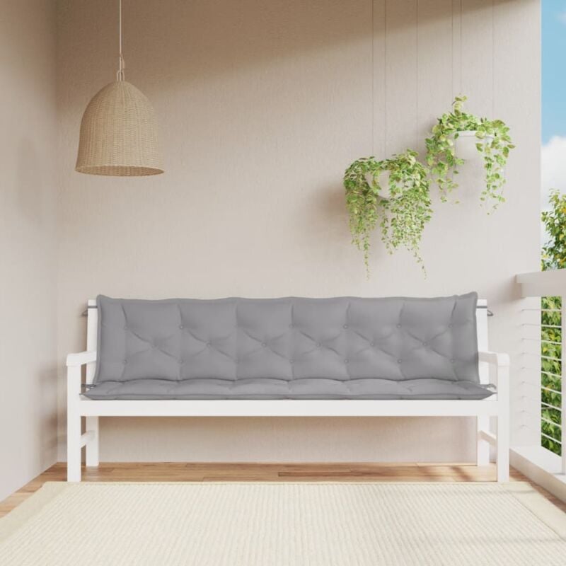 foto del prodotto vidaxl cuscini per panca 2 pz grigi 200x50x7 cm in tessuto oxford