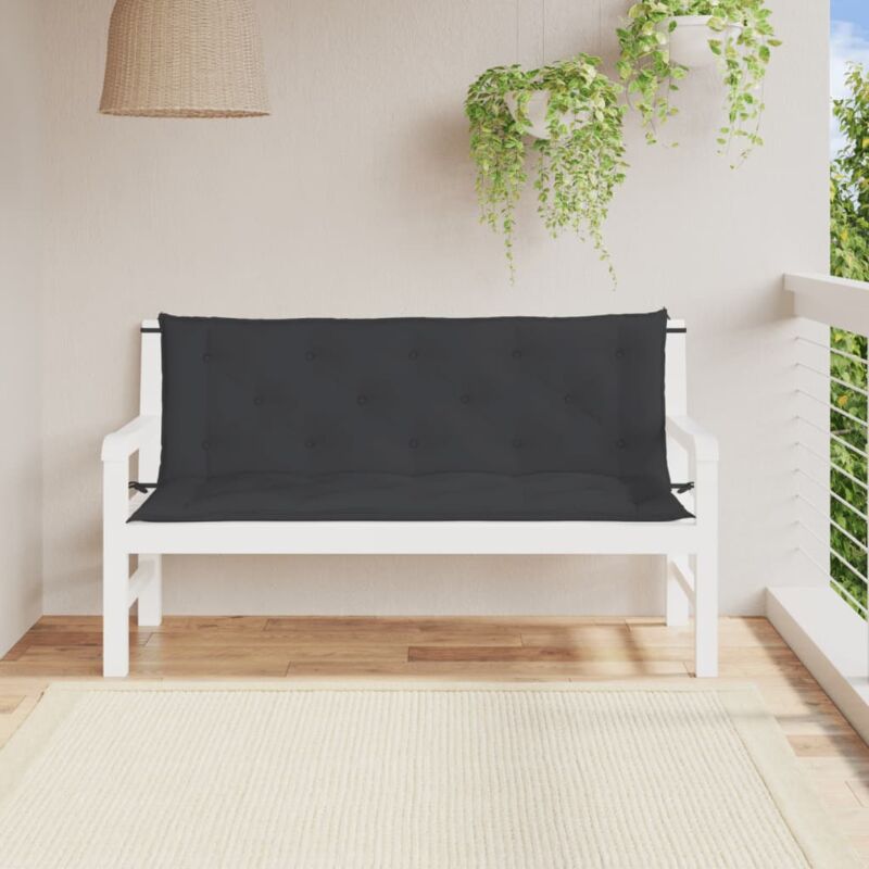 foto del prodotto vidaxl cuscini per panca 2 pz nero 150x50x7 cm in tessuto oxford