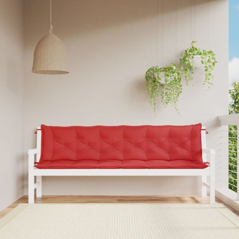 foto del prodotto vidaxl cuscini per panca 2 pz rossi 200x50x7 cm in tessuto oxford