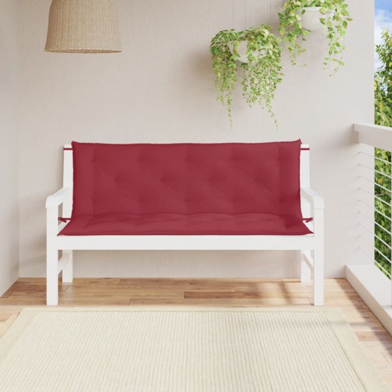 foto del prodotto vidaxl cuscini per panca 2 pz rosso vino 150x50x7 cm in tessuto oxford