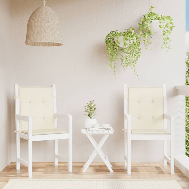 foto del prodotto vidaxl cuscini per sedia 2 pz crema 100x50x3 cm in tessuto oxford