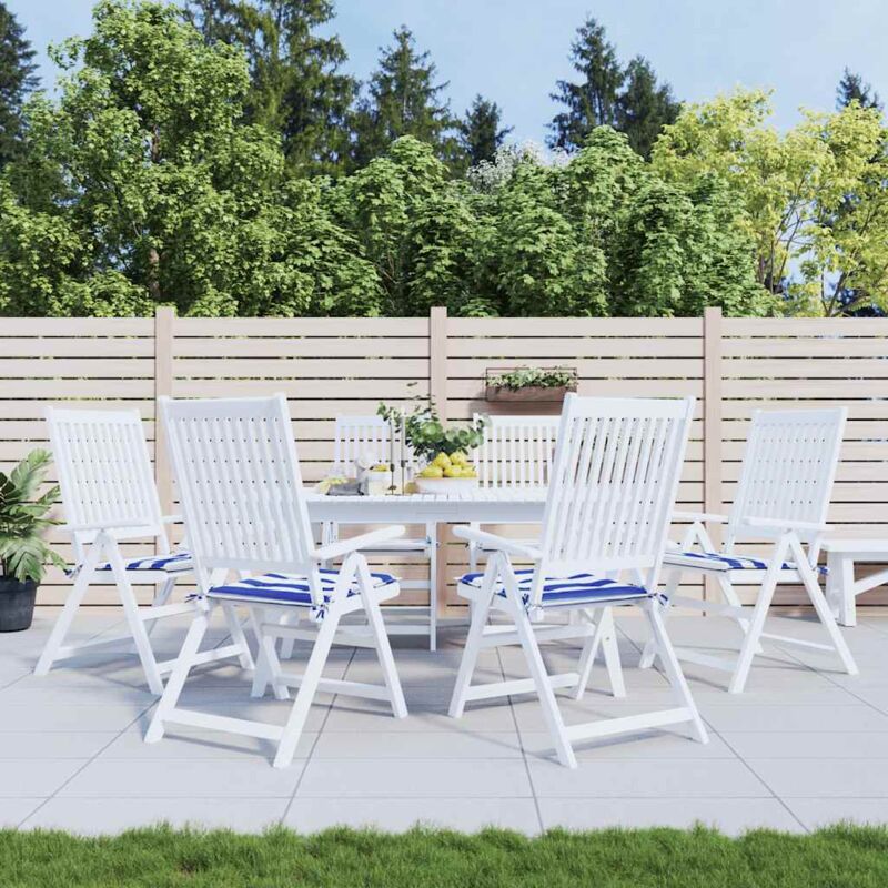 foto del prodotto vidaxl cuscini per sedia 2pz strisce bianche e blu 50x50x3 cm tessuto