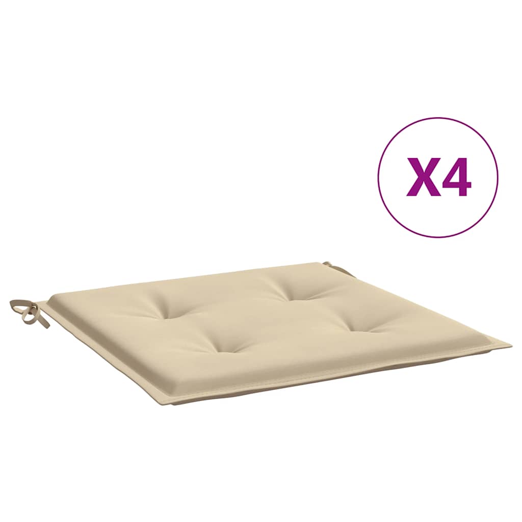 foto del prodotto vidaxl cuscini per sedia 4 pz beige 40x40x4 cm in tessuto oxford