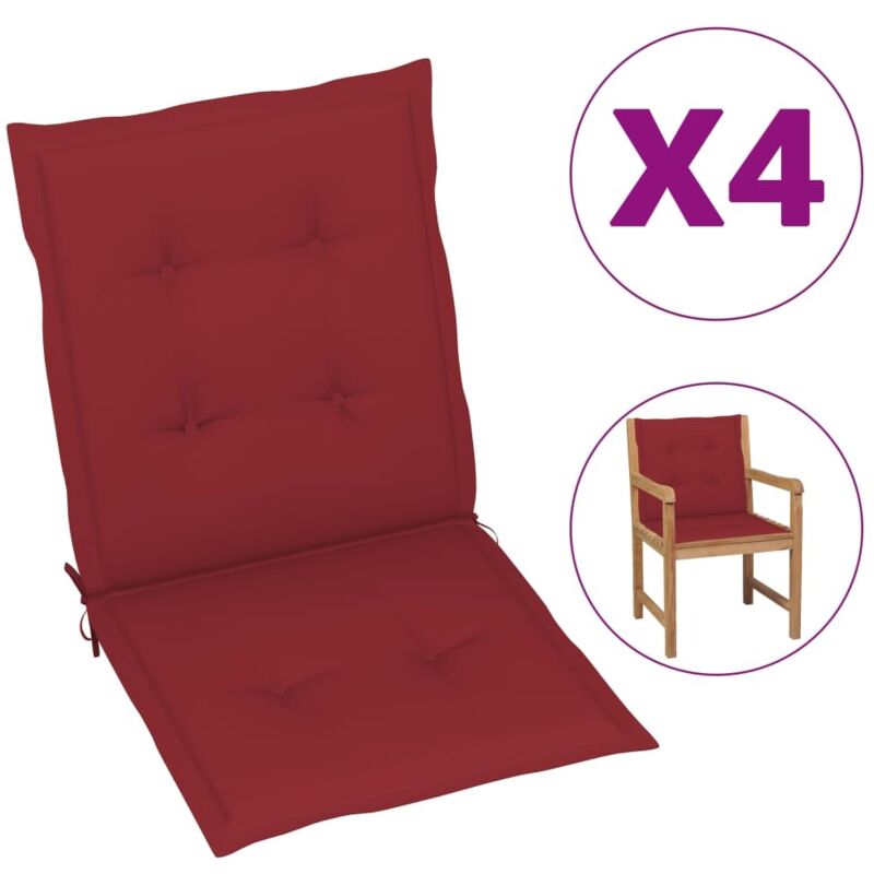 foto del prodotto vidaxl - cuscini per sedia 4 pz rosso vino 100x50x7 cm in tessuto