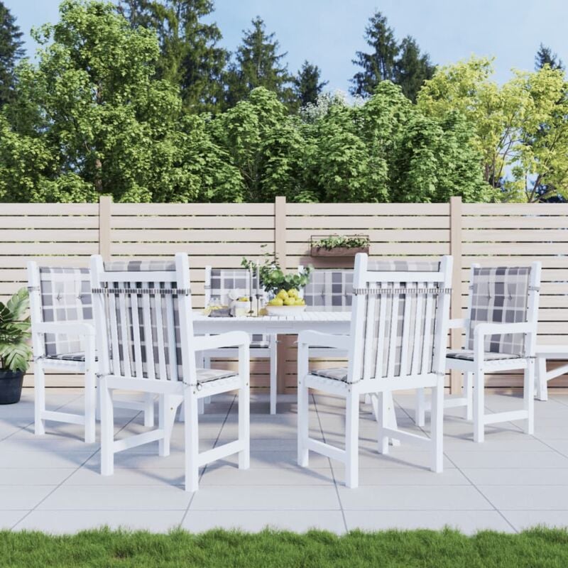 foto del prodotto vidaxl cuscini per sedia 6 pz a quadri grigi 100x50x3cm tessuto oxford