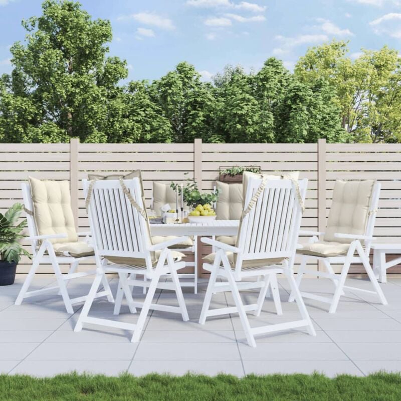 foto del prodotto vidaxl cuscini per sedia con schienale alto 6 pz crema tessuto oxford