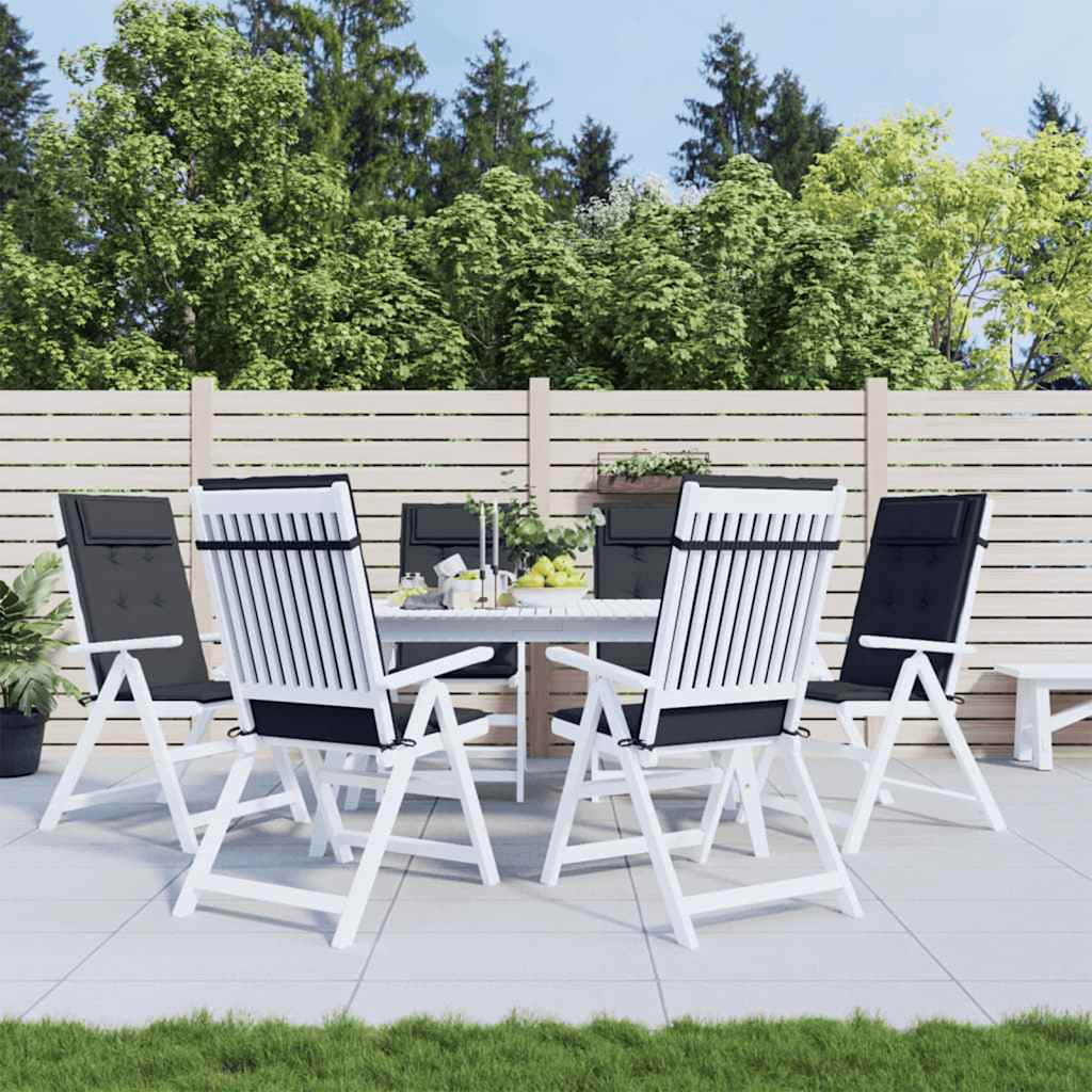 foto del prodotto vidaxl cuscini per sedia con schienale alto 6pz nero in tessuto oxford