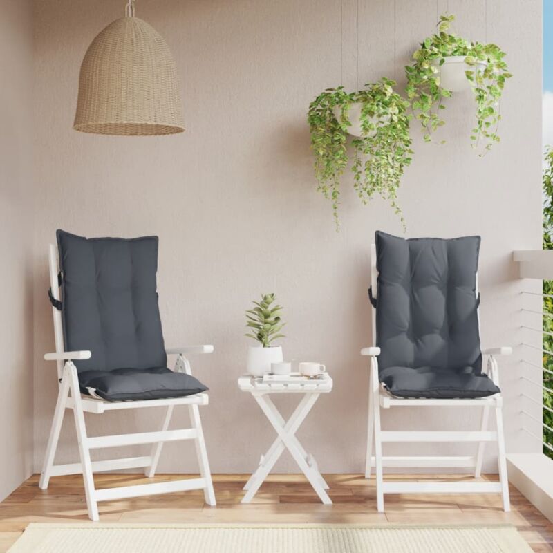 foto del prodotto vidaxl cuscini per sedia schienale alto 2 pz antracite tessuto oxford