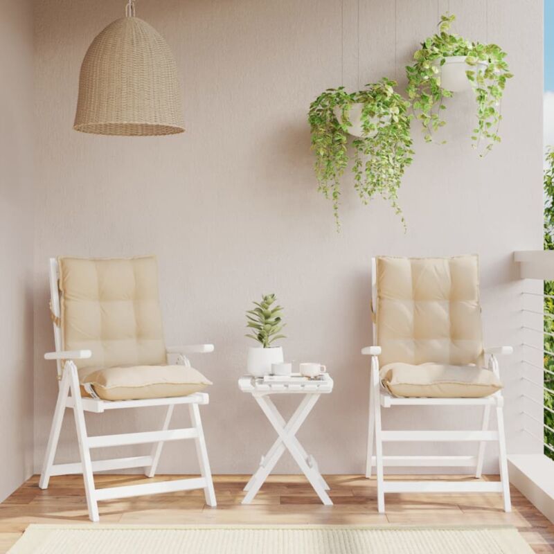 foto del prodotto vidaxl cuscini per sedia schienale basso 2 pz beige in tessuto oxford