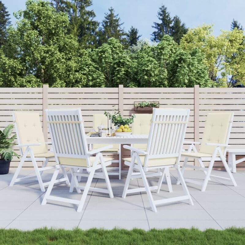 foto del prodotto vidaxl cuscini per sedie 6 pz crema 120x50x3 cm in tessuto