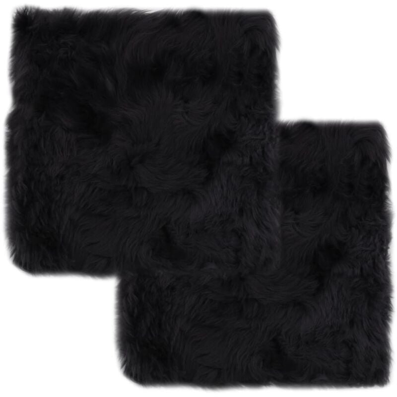 foto del prodotto vidaxl cuscini per sedie set 2 pz 40x40cm in vera pelle di montone vari colori colore grigio scuro