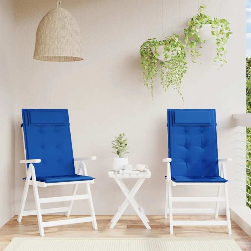 foto del prodotto vidaxl cuscini sedia con schienale alto 2 pz blu reale tessuto oxford