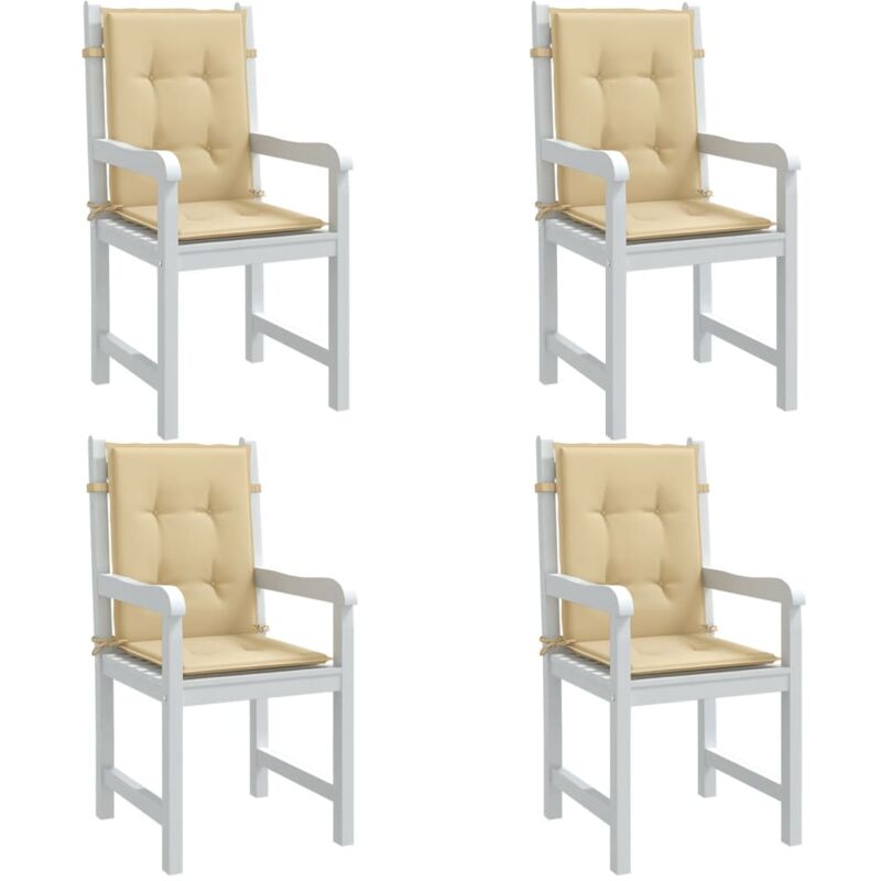 foto del prodotto vidaxl cuscini sedia schiena bassa 4 pz beige m lange 100x50x4 tessuto