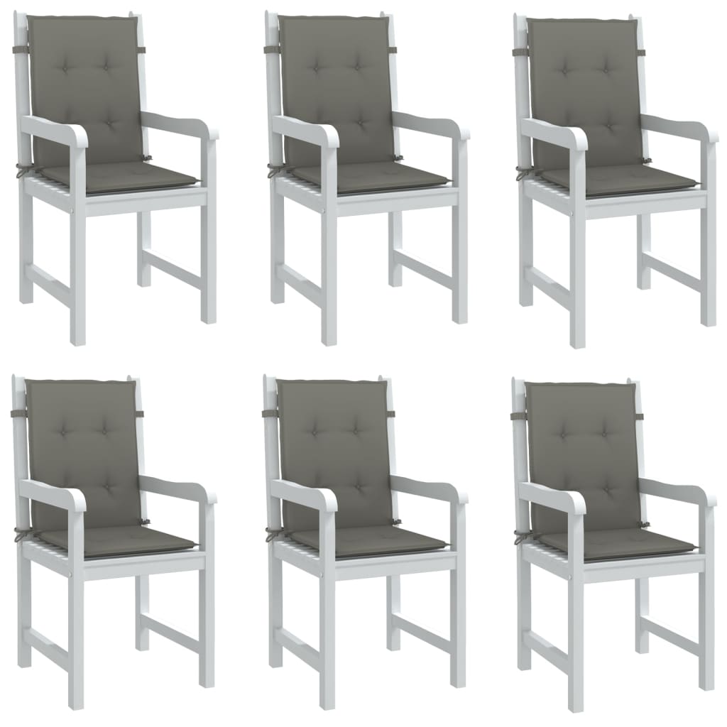 foto del prodotto vidaxl cuscini sedia schiena bassa 6 pz grigio m lange 100x50x4 cm