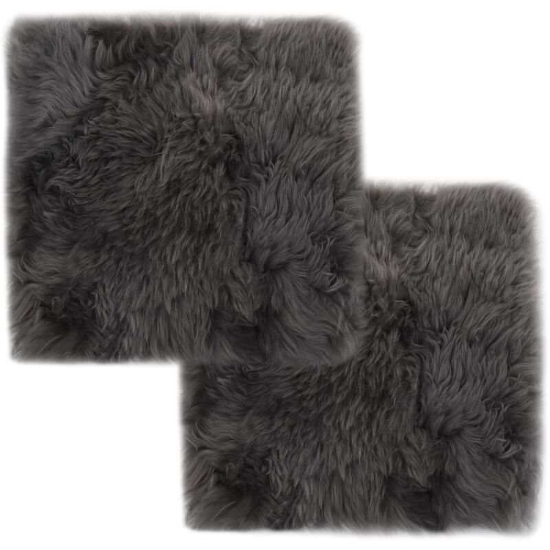 foto del prodotto vidaxl cuscini sedie 2 pz grigio chiaro 40x40cm vera pelle di montone