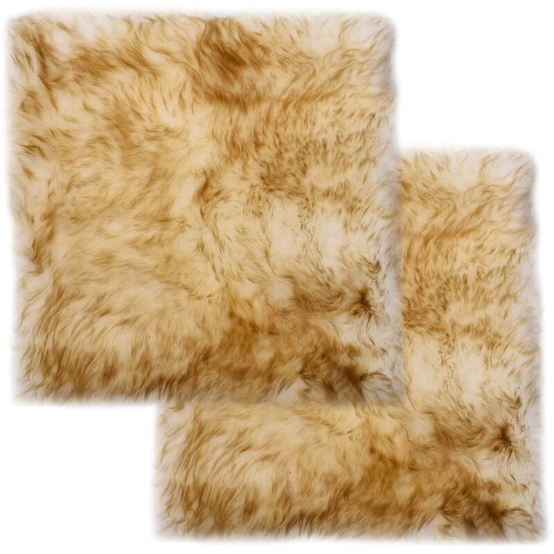 foto del prodotto vidaxl cuscini sedie 2pz melange marrone 40x40cm vera pelle di montone
