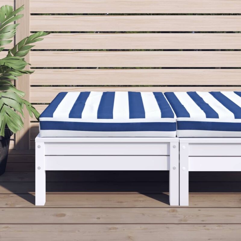 foto del prodotto vidaxl cuscino pallet strisce bianche e blu 60x60x8 cm tessuto oxford