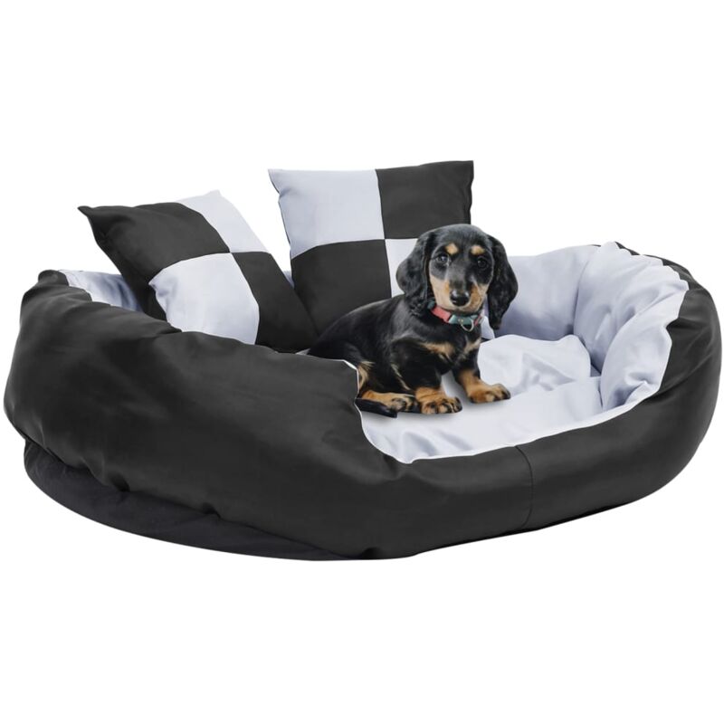 foto del prodotto vidaxl cuscino per cani reversibile e lavabile grigio nero 85x70x20 cm
