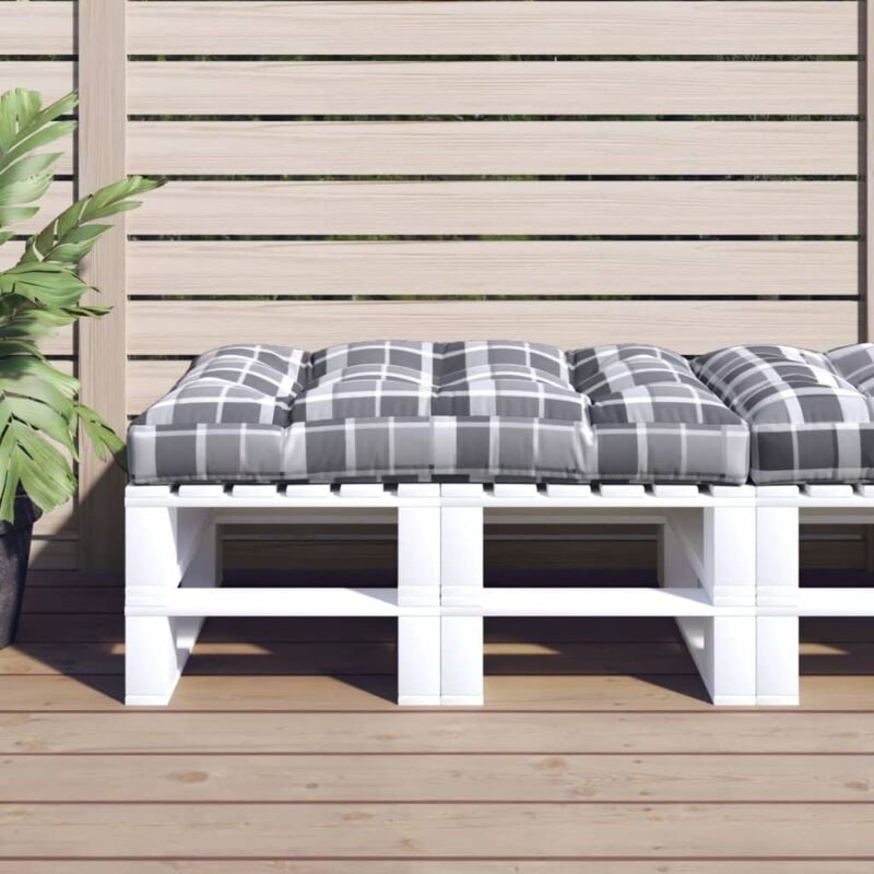 foto del prodotto vidaxl cuscino per pallet a quadri grigi 120x80x12 cm in tessuto