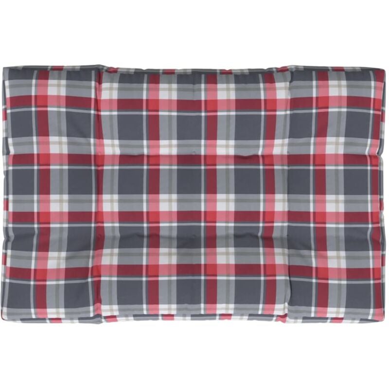foto del prodotto vidaxl cuscino per pallet a quadri rossi 120x80x12 cm in tessuto