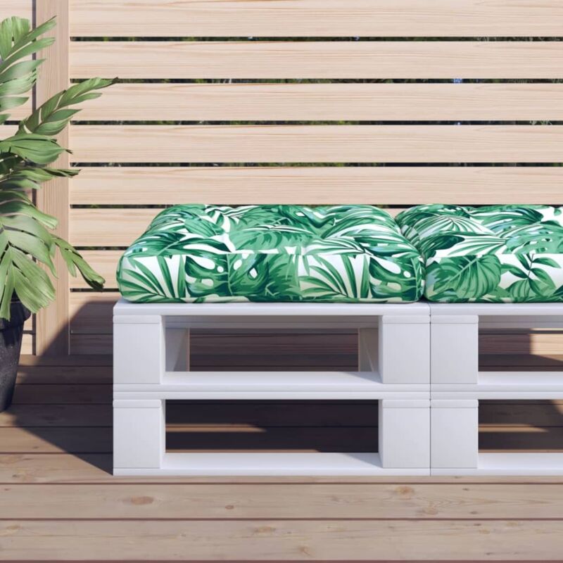 foto del prodotto vidaxl cuscino per pallet motivo a foglie 58x58x10 cm tessuto