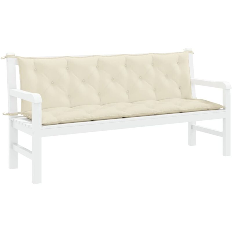 foto del prodotto vidaxl cuscino per panca bianco crema 180x 50 50 x7 cm tessuto oxford