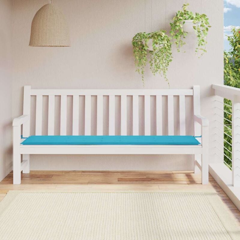foto del prodotto vidaxl cuscino per panca da giardino turchese 200x50x4 cm in tessuto