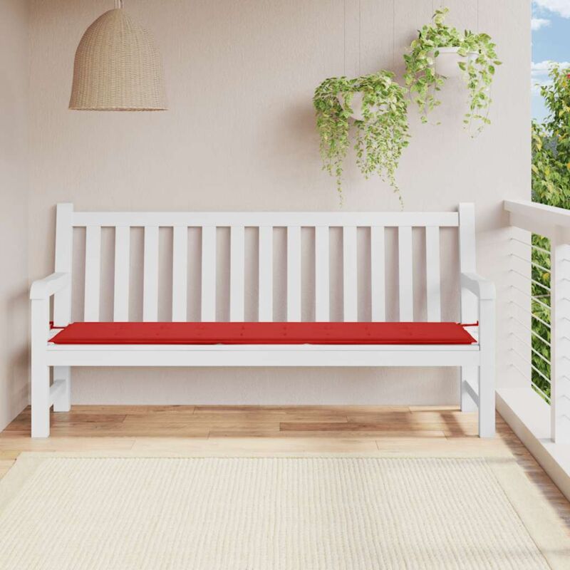 foto del prodotto vidaxl cuscino per panca rosso 200x50x4 cm in tessuto oxford