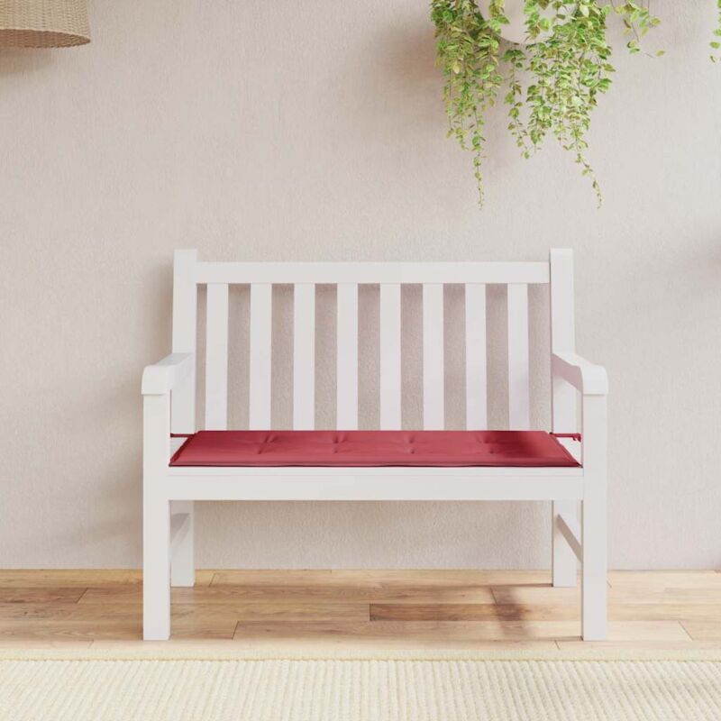 foto del prodotto vidaxl cuscino per panca rosso vino 100x50x4 cm in tessuto oxford