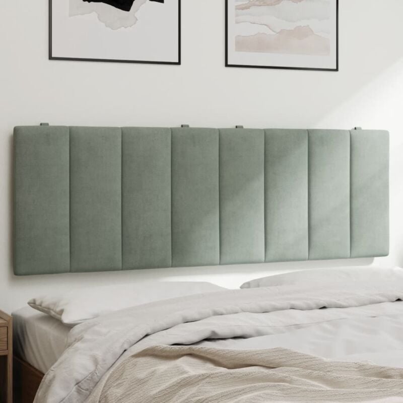 foto del prodotto vidaxl cuscino testiera grigio chiaro 140 cm in velluto