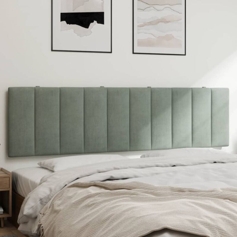 foto del prodotto vidaxl cuscino testiera grigio chiaro 180 cm in velluto 231422