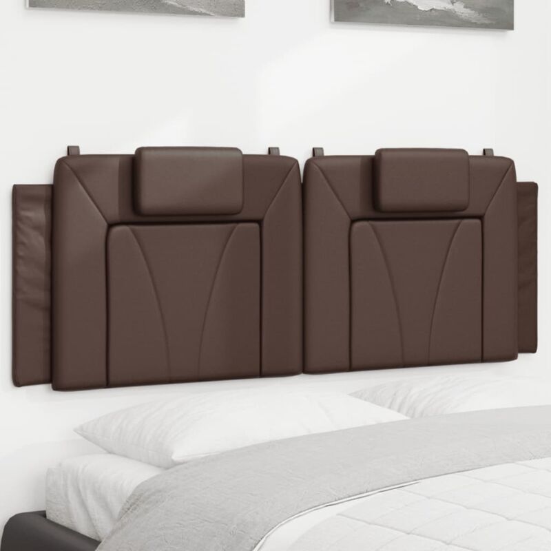 foto del prodotto vidaxl cuscino testiera marrone 140 cm in similpelle