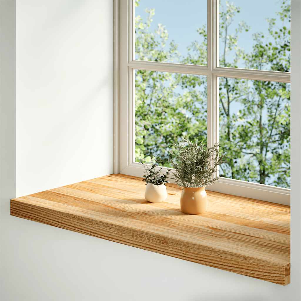 foto del prodotto vidaxl davanzali 2 pz marrone chiaro 70x40x2 cm legno massello rovere