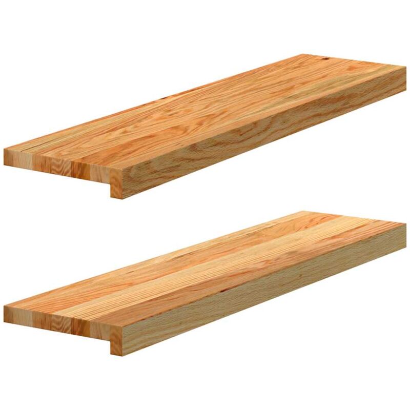 foto del prodotto vidaxl davanzali 2 pz marrone chiaro 80x20x2 cm legno massello rovere