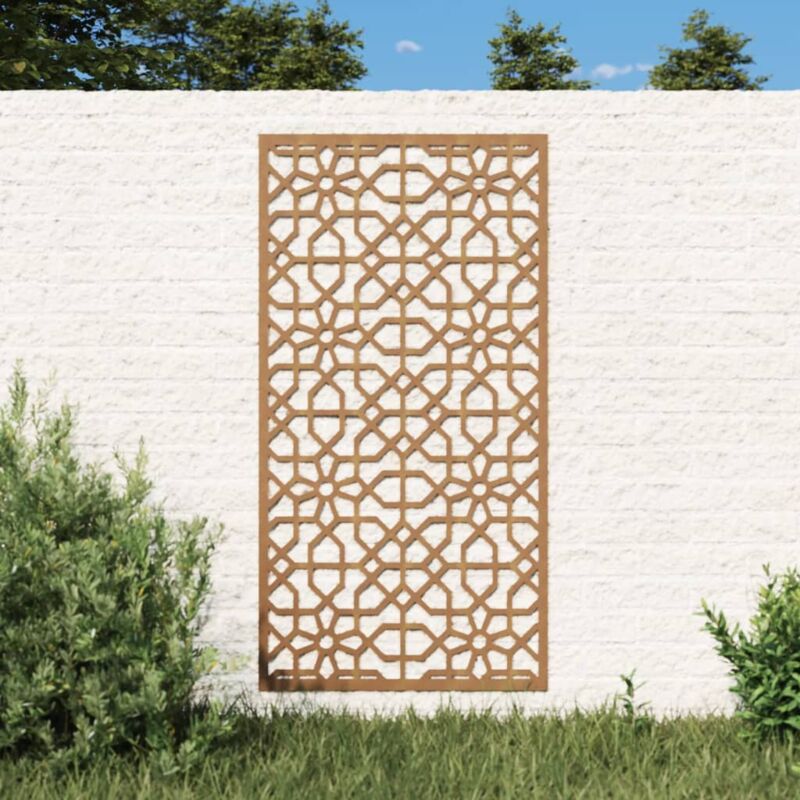foto del prodotto vidaxl decorazione muro da giardino 105x55 cm moresco acciaio corten