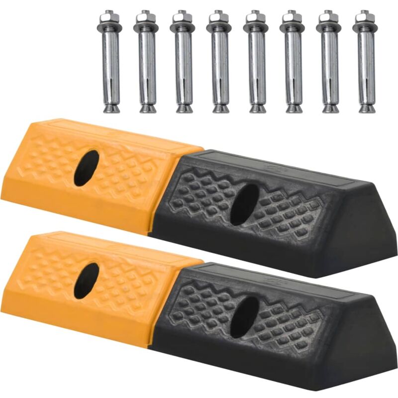 foto del prodotto vidaxl delimitatori di parcheggio 2 pz in gomma 49x15x9 cm