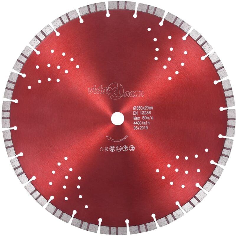 foto del prodotto vidaxl disco da taglio diamantato con turbo e fori in acciaio 350 mm