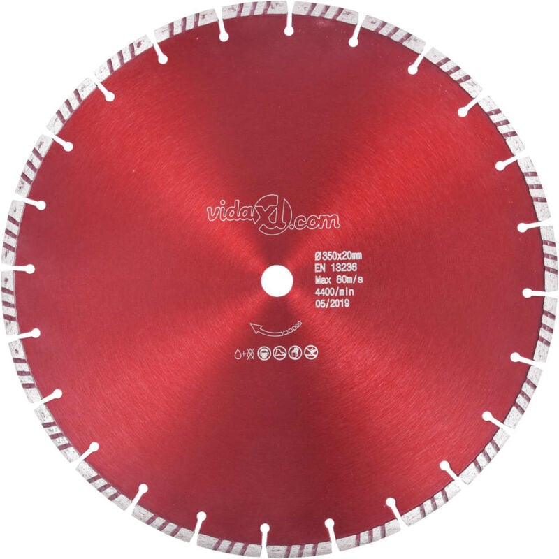 foto del prodotto vidaxl disco da taglio diamantato con turbo in acciaio 350 mm