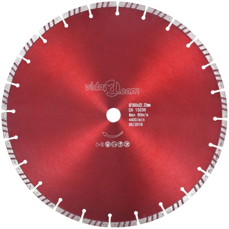 foto del prodotto vidaxl disco da taglio diamantato con turbo in acciaio 350 mm
