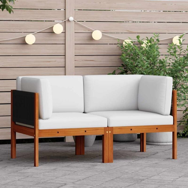 foto del prodotto vidaxl divani angolari da giardino 2 pz con cuscini in legno di acacia e corda