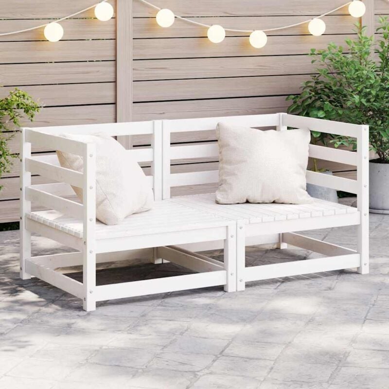 foto del prodotto vidaxl divani angolari da giardino 2 pz in massello di pino bianco
