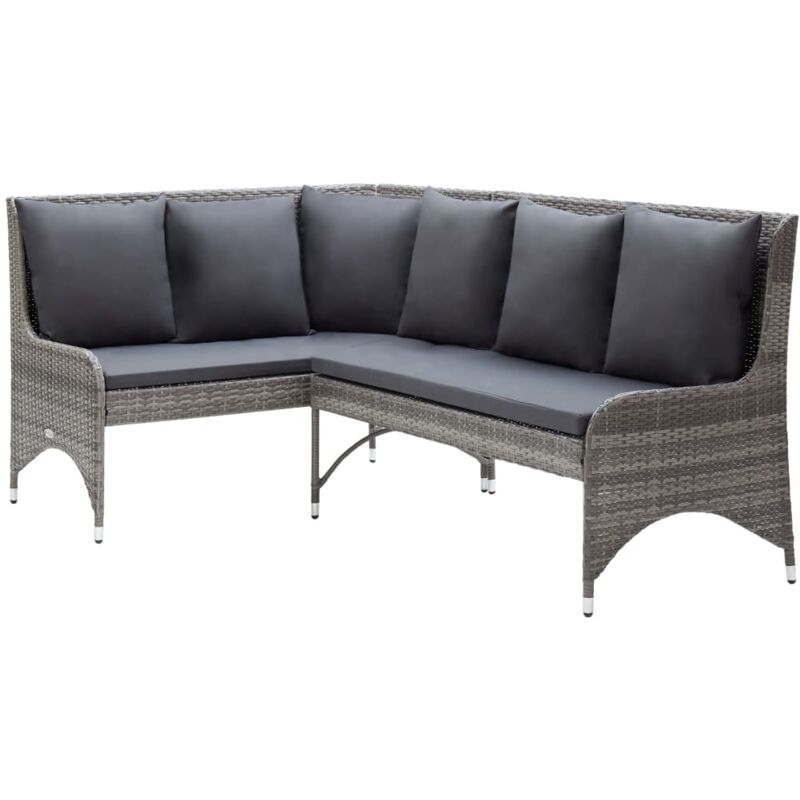 foto del prodotto vidaxl divani angolari da giardino 2 pz in polyrattan grigio 506125