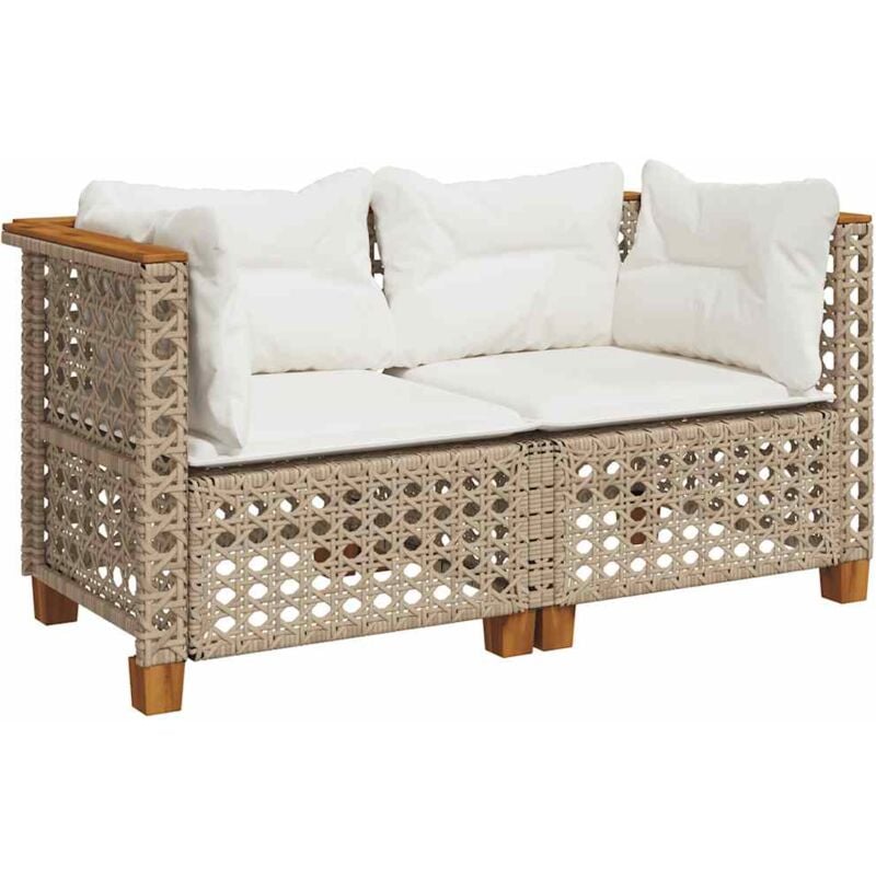 foto del prodotto vidaxl divani angolari da giardino con cuscini 2 beige polyrattan