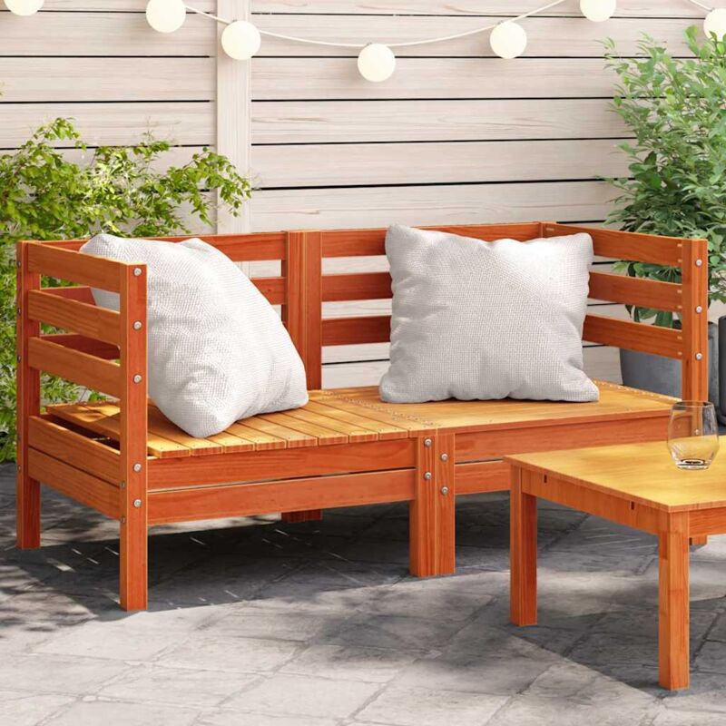 foto del prodotto vidaxl divani angolari giardino 2pz marrone cera legno massello pino