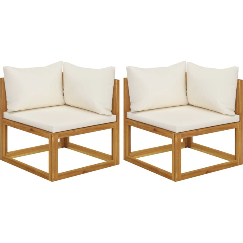 foto del prodotto vidaxl divani angolari modulari 2pz con cuscini legno massello acacia