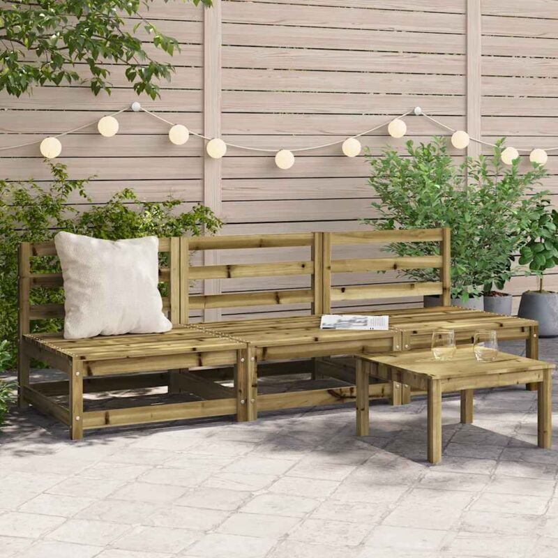foto del prodotto vidaxl divani giardino senza braccioli 3pz 70x70x67 cm pino impregnato