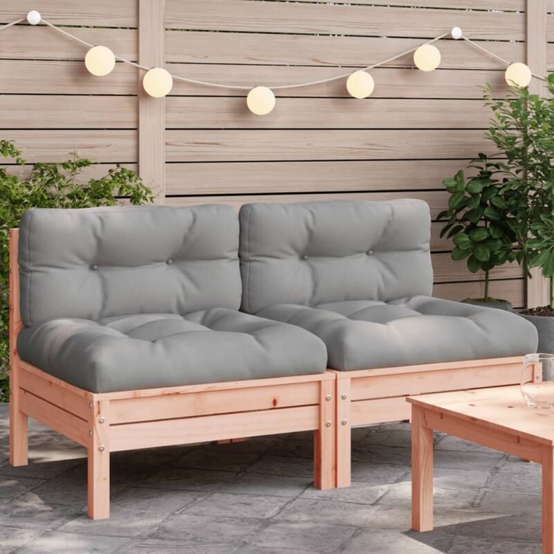 foto del prodotto vidaxl divani giardino senza braccioli con cuscini 2 pz legno douglas
