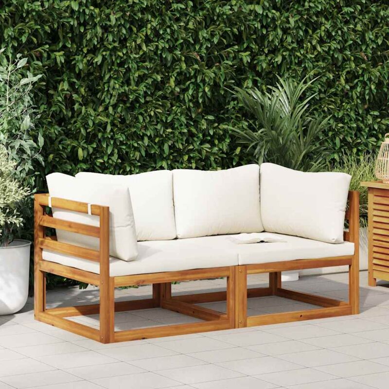 foto del prodotto vidaxl divani modulari angolari 2 pz con cuscino bianco crema
