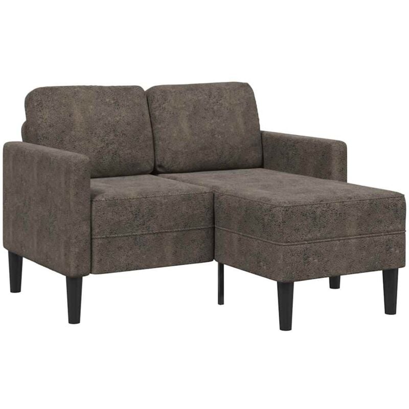 foto del prodotto vidaxl divano 2 posti con chaise a l grigio scuro 125 cm in similpelle